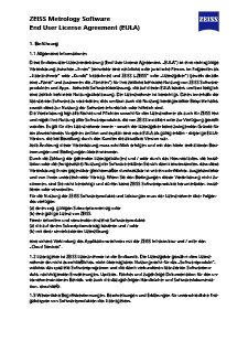 Vorschaubild von ZEISS Metrology Software End User License Agreement (EULA)