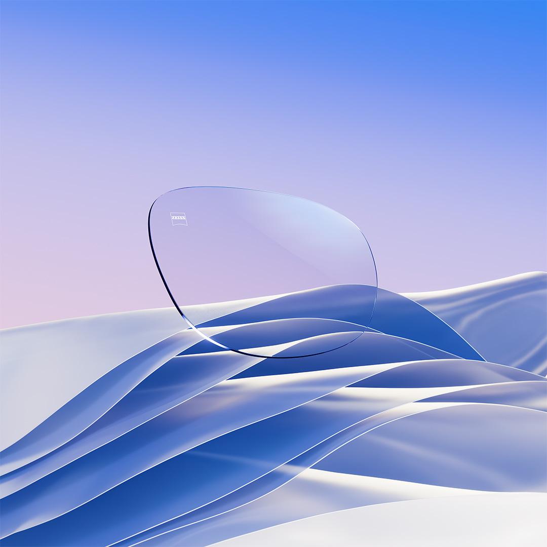 Image présentant ZEISS DuraVision Silver UV et son irisation résiduelle bleu arctique.