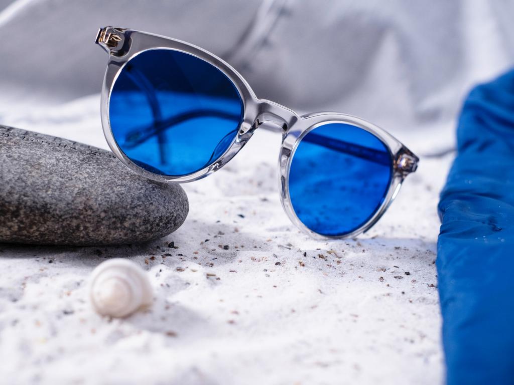 Lunette de soleil teinte bleu deals