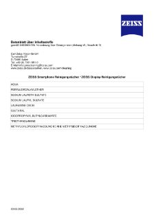 Vorschaubild von Datenblatt ZEISS Smartphone-/Display-Reinigungstücher