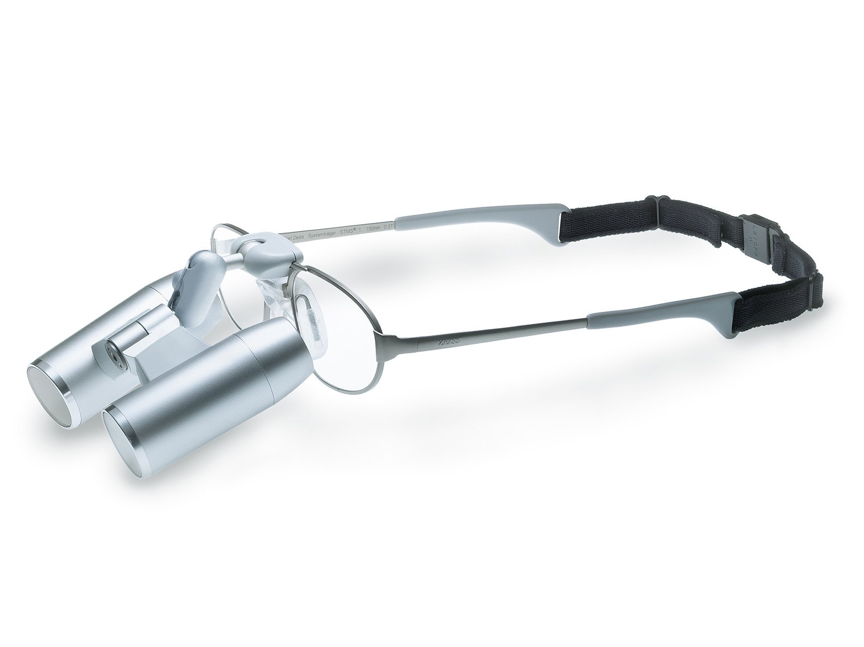 Verres de lunettes à lacet et loupes serre-tête ZEISS fixées directement sur la monture.
